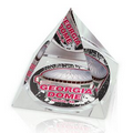 Custom Crystal Pyramid Paper Weight - Football/ Stadium (2")